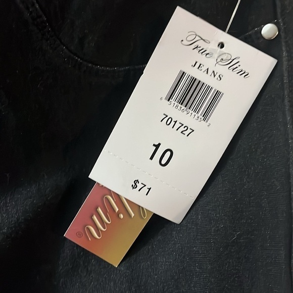 New with tags Jean leggings black size 10 dressy capris - Picture 2 of 10